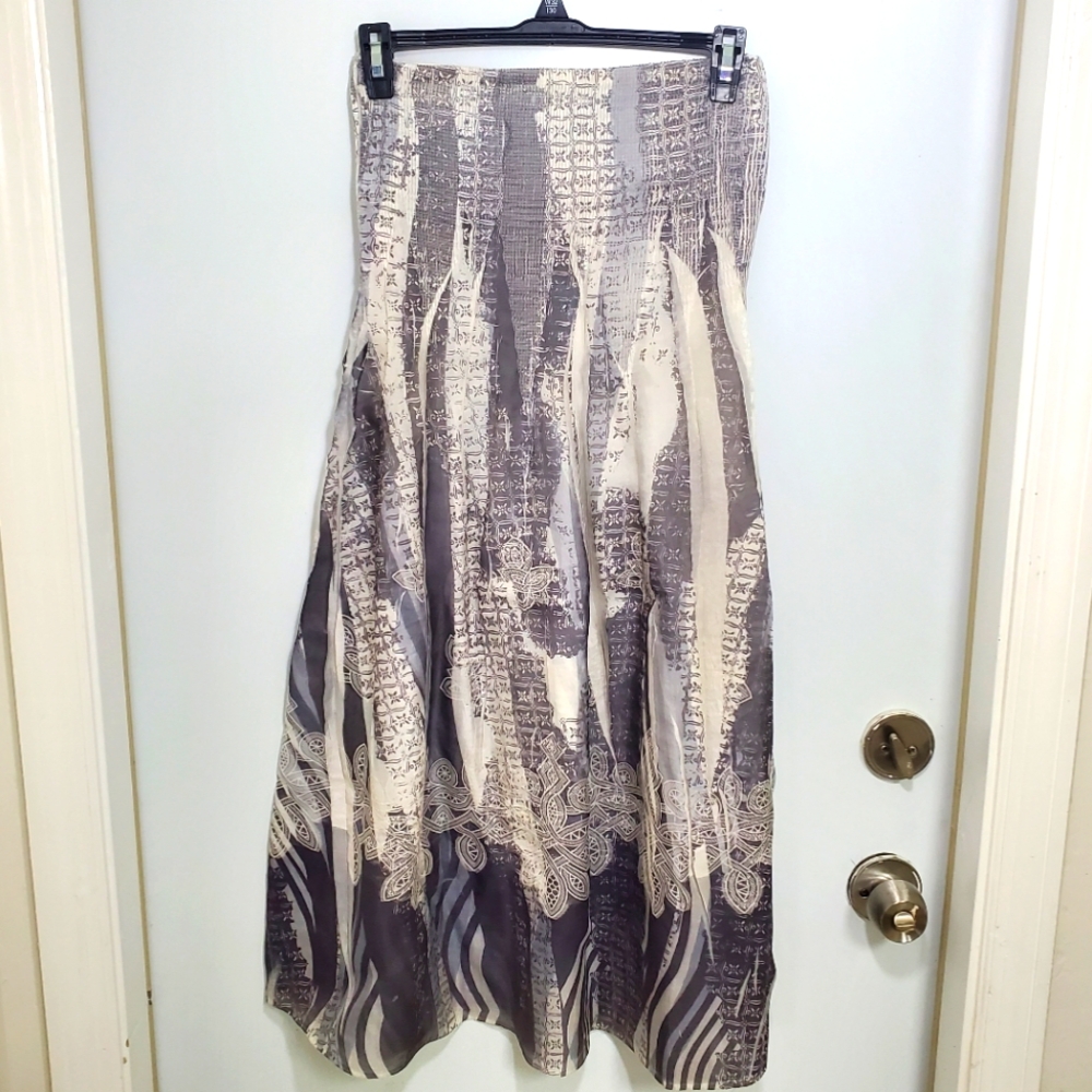 Lapis Elegant Gray Patterned Dress One Size